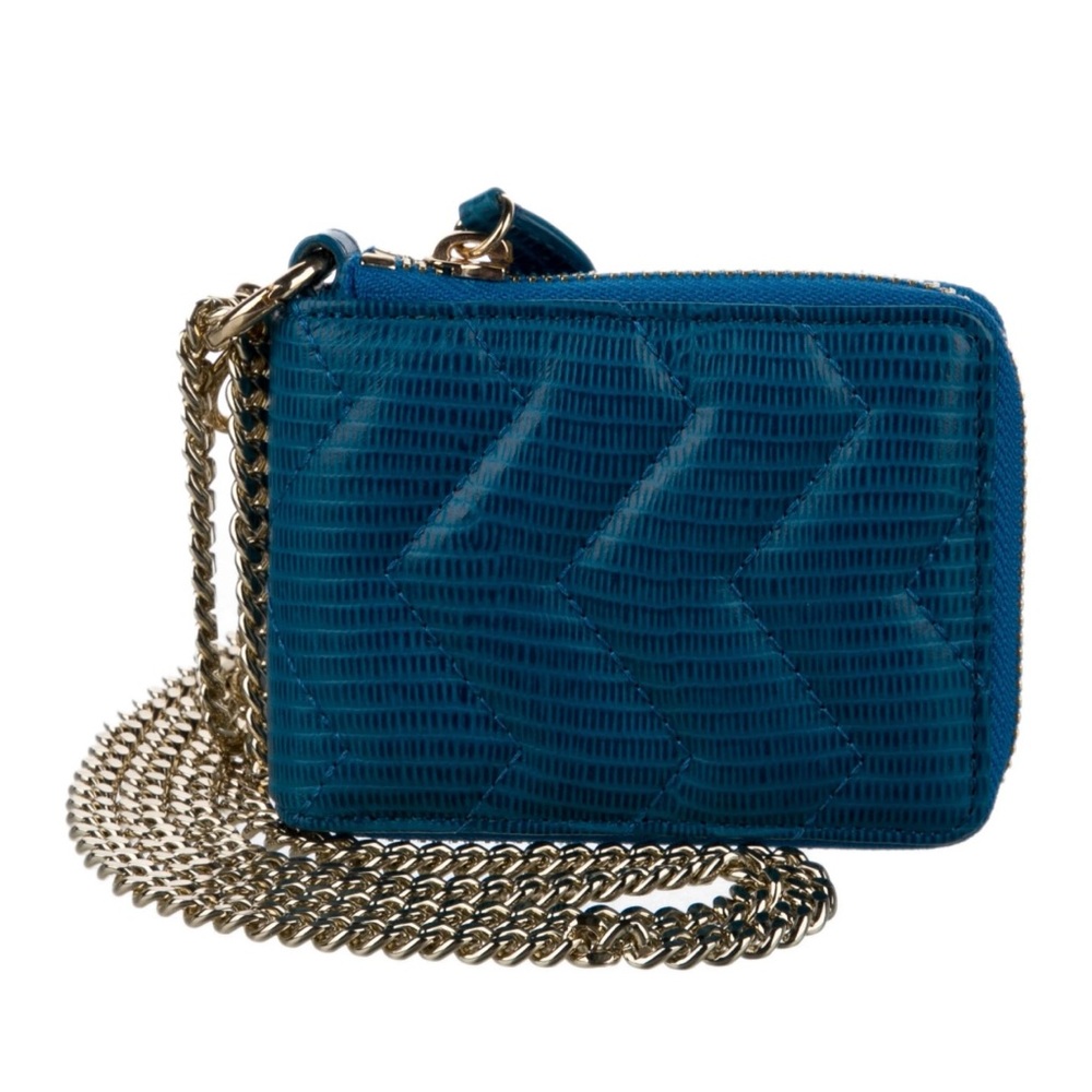 Sandro Mini Bleu Card Wallet In Chain - Picture 1 of 2